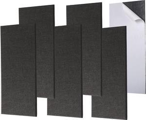 6 Pack Self-Adhesive Acoustic Panels,15.75" X 31.5" X 0.47" Soundproof Wall Panels, High Density Beveled Edge Sound Absorbing Panels, Acoustic Treatment for Studio Home and Office (Black)