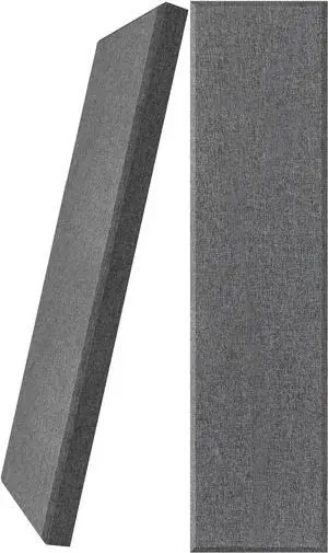 UMIACOUSTICS 2 PCS Fiberglass Acoustic Panels, 48x12x2 Inches Sound Absorbing Panels, Self-adhesive Sound Proof Panels for Studios, Office, Home Theater. (Heather)