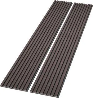 ROOMTEC Acoustic Wood Wall Panels, 2 Pack 94.49 x 12.6 Soundproof Wall Panels, Wood Slat Wall Panels for Wall Decor (Smoking Walnut)