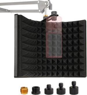 Microphone Isolation Shield, Foldable Mic Sound Absorbing Foam for Condenser Microphone Mic Arm Stand Recording Equipment Studio, High Density Absorbent Foam to Filter Vocal by Frgyee