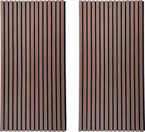 Wood Slat Wall Panel, Easy Installation, Versatile, Enhanced Acoustic Design, Suitable for Living Room, Bedroom, Kitchen & Offices (2 Pcs, Black Walnut), 47.2x23.6x0.87 Inch Each, Mollywell