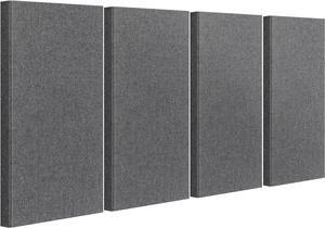 23.62" X 11.81" Fiberglass Wall Panel, 4 Pack Acoustic Panels, Acoustic Panels Sound Absorbing for Office, Studio, Home Theatre - Heather Grey