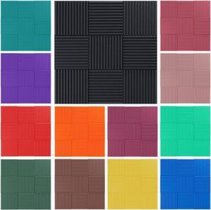 Soundproofing Acoustic Studio Foam - Wedge Style Panels - 12"x12"x1" Tiles - 6 Pack - DIY Acoustic Treatment for Recording Studio, Podcasting, Voice Over Vocal Booths, and More