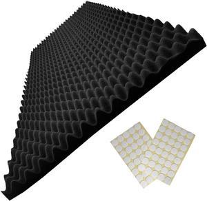 Yaolabjer 48"X 24"X 2" Egg Crate Foam Panel, Black Sound Proof Foam Panels, Acoustic Foam, Noise Cancelling Foam Studio Foam Panel, Sound Panels Noise Reducing For Walls1 PCS