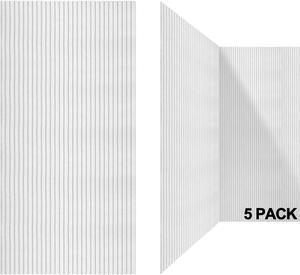 5 Pack Acoustic Panels,48x24x0.4 inch Acoustical Wall Panels,Better Soundproof Panels than foam,Sound proof panels for walls,Acoustic Treatment for Recording Studio&Office Vertical (5 pack, White)