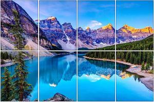 BUBOS 8 Pack Art Acoustic Panels Soundproof Wall Panels,48X32Inches Sound Absorbing Panels,Decorative Acoustical Wall Panels, Acoustic Treatment for Recording Studio,Adhesive Included-Banff Park
