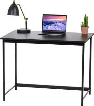 IRIS USA 39 Inch Modern Laptop and Computer Desk Office Table for Home Office, Water and Scratch Resistant Surface Gaming Desk, Easy to Assemble Black Desk