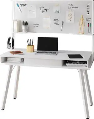 Techni Mobili Study Computer Storage & Magnetic Dry Erase White Board Home Office Desk