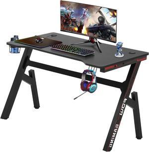 PayLessHere Gaming Desk Z-Shaped More Structure Stable 47" Computer Desk, Ergonomic Racing Style Table for Home Office, Games, Study, Writing