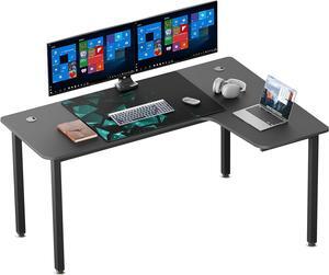 L Shaped Gaming Desk, 61 Inch Corner Computer Desk, Modern Office Study Writing Desk, Home Gaming Table with Mouse Pad & Cable Management, Sturdy Metal Frame, Easy to Assembly, Left
