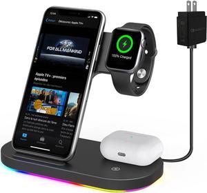 Wireless Charger 3 in 1 Wireless Charging Station QiCertified for iPhone 1313 Pro13 Pro Max1212 Pro Max11iWatch Series 65432AirPods 2Pro