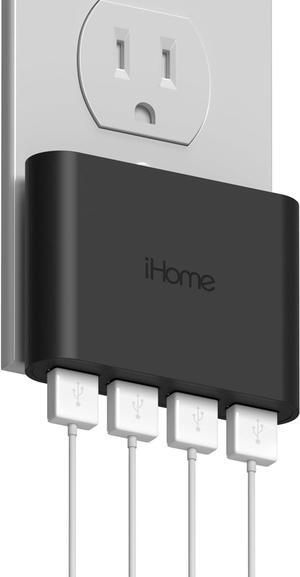 iHome Slim USB Wall Charger: AC Pro Multiport USB Charger, USB Plug Adapter & Phone Charging Block, 4 USB Plugs for Wall Outlet, Flat 4 Port USB Charger & USB Wall Adapter