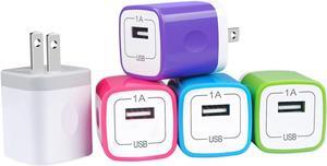 USB Wall Plug,GiGreen Single Port Fast Charging Block 5Pack USB Charging Plug Cube Wall Adapter Compatible iPhone 15 Pro Max 14 13 12 11 X 8,Samsung Galaxy S24 Ultra A15 5G A54 A14 S23 A13 A23 S21 S22