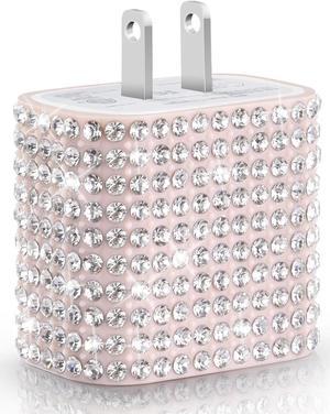 Protective Case for 20W/18W USB-C Power Adapter Charger,Filoto Bling Cute Case Cover for iPhone Chargers (Pink)