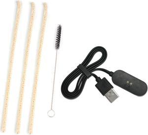 Charger Dock USB, [3+1]Pipe Cleaners Hard Bristle and Black Brush for Cleaning