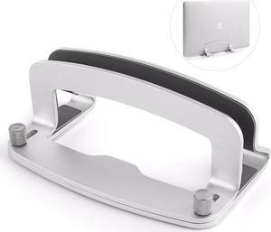 Aluminum Vertical Laptop Stand MacBook Pro Laptop Vertical Stand Dock Holder with Adjustable Slot Fits All Laptops Notebook Tablets MacBook Air- Save Space & Improve Airflow Silver