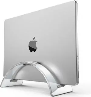 Acrylic Vertical Laptop Stand for Desk Acrylic Invisible Desktop Notebook Dock Vertical Laptop Holder Space-Saving Organizer for All MacBook Surface  HP