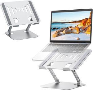 MacBook Stand for Desk Laptop Stand Foldable Notebook Holder 10-17 Inch MacBook PC Computer Stand Laptop Riser Stand Adjustable Height Laptop Stands for Desk - Silver
