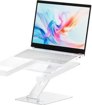 Urmust Adjustable Laptop Stand for Desk, Portable Aluminum Computer Stand for Laptop Foldable, Ergonomic Laptop Holder for MacBook Air Pro, Dell XPS, HP (10-15.6'') - Silver