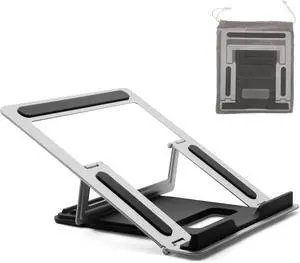 Laptop Stand for Desk Adjustable Height Computer Riser Foldable and Portable Holder Ergonomic Ventilated Notebook Stand for MacBook Air/Pro  HP and All Laptops (10-17) Silver