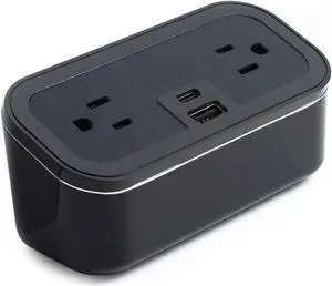 Brandstand | CubieMini | 1 USB-A Port and 1 USB-C Port | 2 Tamper Resistant Outlets