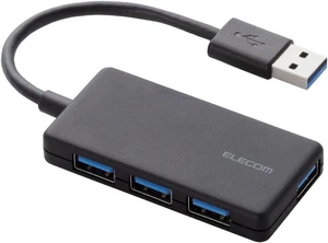 Elecom U3H-A416BBK USB 3.0 Hub, 4 Ports, Bus Power, Compact, Black Elecom U3H-A416BBK USB 3.0 Hub, 4 Ports, Bus Power, Compact, Black