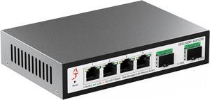 4 Port 2.5G Web Managed Ethernet Switch with 2X 10G SFP+, 2.5 Gigabit Network Switch Support Link Aggregation/Vlan/QoS/STP/IGMP, Ethernet Hub, Metal Housing, Desktop/Wall-Mount