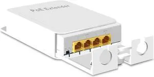 Outdoor PoE Gigabit Extender, 1 in 3 Out PoE+ Extender with 1000Mbps, Up to 30W, IEEE802.3af/at Compatible, IP66 Waterproof, Extend Additional 100m(330ft), Plug & Play, Outdoor PoE Repeater