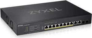 ZYXEL 12-Port PoE Switch Multi-Gigabit Ethernet Smart (XS1930-12HP) - Managed, with 8X 10G PoE++ @ 375W, 2X 10G Ethernet, 2X 10G SFP+, Optional Nebula Cloud, Rackmount, Limited Lifetime Protection