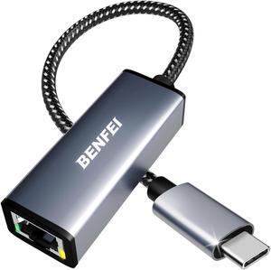 BENFEI USB-C to Ethernet Adapter, USB Type-C (Thunderbolt 3/4) to RJ45 Gigabit Ethernet LAN Network Adapter Compatible with iPhone 15 Pro/Max, MacBook Pro/Air 2023, iPad Pro,iMac, S23, XPS 17 and More