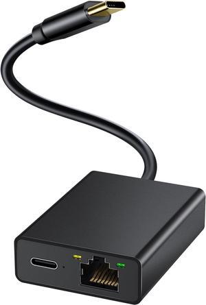 ELECTOP Ethernet Adapter for Chromecast with Google TV, USB Type C to RJ45 Ethernet Network Adapter Compatible with Google TV Chromecast HD/4K and More Streaming TV Sticks((Adhesive Tape Included)