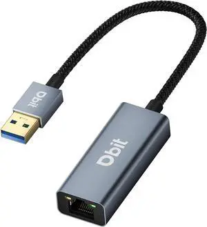 DBIT USB to Ethernet Adapter, Driver Free USB 3.0 to Gigabit Ethernet LAN Network Adapter, RJ45 Internet Adapter Compatible with MacBook, Laptop PC with Windows, XP, Vista, Mac, Linux, Nintendo Switch