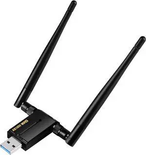 USB WiFi Adapter for PC - 1800Mbps USB 3.0 WiFi 6 Adapter for Desktop PC Laptop with 2.4G/5G Dual 5dBi Antennas, Wireless Network Adapter for MU-MIMO OFDMA WPA3 Plug & Play, Supports Windows 11/10