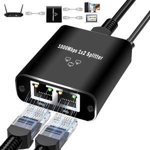Ethernet Splitter 1 to 2 Out, 1000Mbps High Speed, Gigabit Network LAN Adapter for Cat 5/6/7/8 Cable, with USB Power Cable [2 Devices Simultaneous Networking]