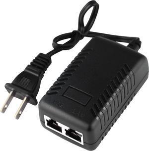 STEAMEMO 52V Gigabit PoE Injector Adapter, 15W 10/100/1000Mbps IEEE 802.3af Compliant, Plug & Play, Gigabit PoE Adapter for IP Cameras and VoIP Phones Network Distance Up to 328 ft