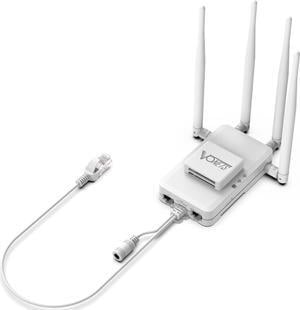 Vonets VAR1200-H Industrial Gigabit Mini Dual Band Smart WiFi Bridge/Wireless Router/WiFi to Ethernet Adapter 1200Mbps with 1 Cooling Fan, 2 Gigabit LAN Ports, 1 Gigabit RJ45, PoE/DC Power Support