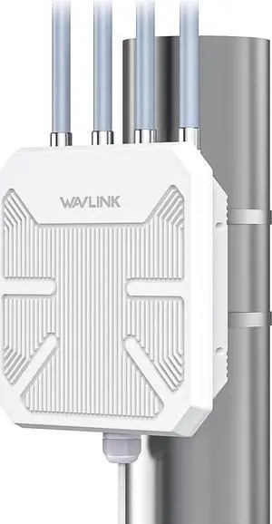 WAVLINK AX1800 Outdoor WiFi Extender, Dual Band Outdoor Access Point, Long Range WiFi Extender Signal Booster, IP67 Weatherproof, Active PoE, 4x8dBi Antennas, for Farm, Yard, Campsite, Starlink