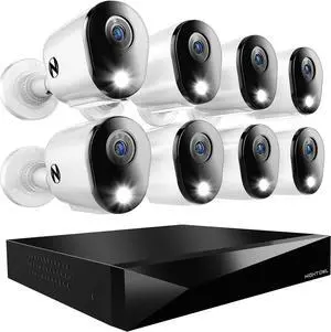 Night Owl 2-Way Audio 12 Channel DVR Video Home Security Camera System with (8) Wired 2K HD Indoor/Outdoor Deterrence Cameras and 2TB Hard Drive (Add up to 4 More Wired and 4 Wi-Fi Cameras) (8 Camera)