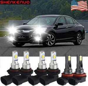 For Honda Accord 2006-2009 2010 2011 2012 LED Headlight HighLow Fog LAMP Bulbs