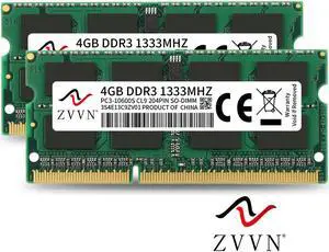 ZVVN 8GB Kit (2x 4GB) 204-Pin DDR3 SO-DIMM DDR3 1333 (PC3 10600) 1.5V Laptop Notebook Memory Model 3S4E13C9ZV02 ZVVN 8GB Kit (2x 4GB) 204-Pin DDR3 SO-DIMM DDR3 1333 (PC3 10600) 1.5V Laptop Notebook Memory Model 3S4E13C9ZV02