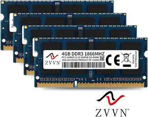 ZVVN 16GB Kit (4x 4GB) 204-Pin DDR3 1866 (PC3 14900) SO-DIMM RAM Laptop Notebook Memory 1.5V Model 3S4L18C10ZV04 ZVVN 16GB Kit (4x 4GB) 204-Pin DDR3 1866 (PC3 14900) SO-DIMM RAM Laptop Notebook Memory 1.5V Model 3S4L18C10ZV04