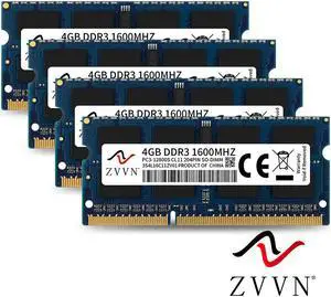 ZVVN 16GB Kit (4x 4GB) 204-Pin DDR3 1600 (PC3 12800) SO-DIMM RAM 1.5V Laptop Notebook Memory Model 3S4L16C11ZV04 ZVVN 16GB Kit (4x 4GB) 204-Pin DDR3 1600 (PC3 12800) SO-DIMM RAM 1.5V Laptop Notebook Memory Model 3S4L16C11ZV04