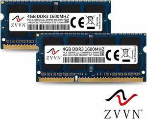 ZVVN 8GB Kit (2x 4GB) 204-Pin DDR3 1600 (PC3 12800) SO-DIMM RAM 1.5V Laptop Notebook Memory Model 3S4L16C11ZV02 ZVVN 8GB Kit (2x 4GB) 204-Pin DDR3 1600 (PC3 12800) SO-DIMM RAM 1.5V Laptop Notebook Memory Model 3S4L16C11ZV02