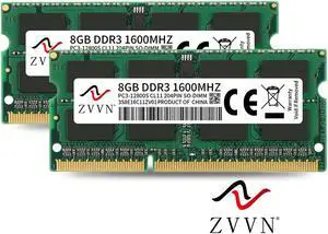 ZVVN 16GB Kit (2x 8GB) DDR3 1600 (PC3 12800) 204-Pin 1.5V SO-DIMM RAM Laptop Notebook Memory Model 3S8E16C11ZV02 ZVVN 16GB Kit (2x 8GB) DDR3 1600 (PC3 12800) 204-Pin 1.5V SO-DIMM RAM Laptop Notebook Memory Model 3S8E16C11ZV02