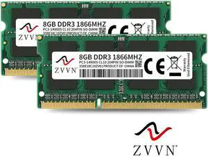 ZVVN 16GB Kit (2x 8GB) DDR3 1866 (PC3 14900) 204-Pin 1.5V SO-DIMM RAM Laptop Notebook Memory Model 3S8E18C10ZV02 ZVVN 16GB Kit (2x 8GB) DDR3 1866 (PC3 14900) 204-Pin 1.5V SO-DIMM RAM Laptop Notebook Memory Model 3S8E18C10ZV02