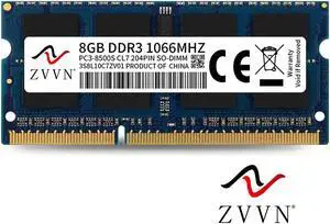 ZVVN 8GB DDR3 1066 (PC3 8500) 204-Pin 1.5V SO-DIMM RAM Laptop Notebook Memory Blue Model 3S8L10C7ZV01 ZVVN 8GB DDR3 1066 (PC3 8500) 204-Pin 1.5V SO-DIMM RAM Laptop Notebook Memory Blue Model 3S8L10C7ZV01