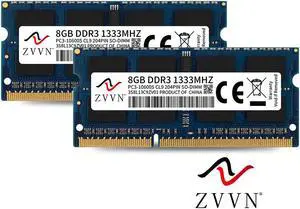 ZVVN 16GB Kit (2x 8GB) DDR3 1333 (PC3 10600) 204-Pin 1.5V SO-DIMM RAM Laptop Notebook Memory Blue Model 3S8L13C9ZV02 ZVVN 16GB Kit (2x 8GB) DDR3 1333 (PC3 10600) 204-Pin 1.5V SO-DIMM RAM Laptop Notebook Memory Blue Model 3S8L13C9ZV02