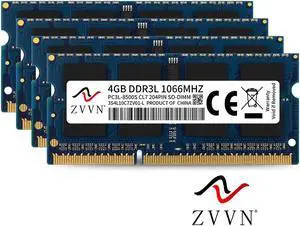 ZVVN 16GB Kit (4x 4GB) 204-Pin DDR3L 1066 (PC3L 8500) SO-DIMM RAM 1.35V Laptop Notebook Memory Model 3S4L10C7ZV04-L ZVVN 16GB Kit (4x 4GB) 204-Pin DDR3L 1066 (PC3L 8500) SO-DIMM RAM 1.35V Laptop Notebook Memory Model 3S4L10C7ZV04-L