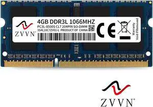 ZVVN 4GB 204-Pin DDR3L 1066 (PC3L 8500) SO-DIMM RAM 1.35V Laptop Notebook Memory Model 3S4L10C7ZV01-L ZVVN 4GB 204-Pin DDR3L 1066 (PC3L 8500) SO-DIMM RAM 1.35V Laptop Notebook Memory Model 3S4L10C7ZV01-L