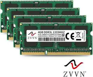 ZVVN 16GB Kit (4x 4GB) 204-Pin DDR3L SO-DIMM DDR3L 1333 (PC3L 10600) 1.35V Laptop Notebook Memory Model 3S4E13C9ZV04-L ZVVN 16GB Kit (4x 4GB) 204-Pin DDR3L SO-DIMM DDR3L 1333 (PC3L 10600) 1.35V Laptop Notebook Memory Model 3S4E13C9ZV04-L